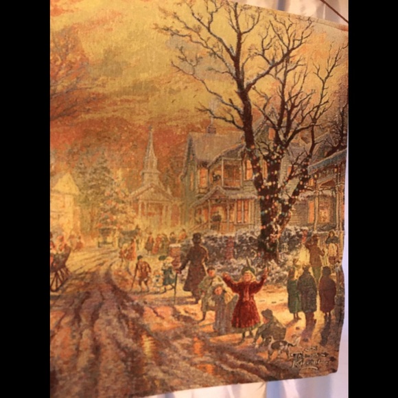 Thomas Kincade Two Sided Fiber Optic “A Victorian Christmas Carol” Tapestry 36” - Picture 7 of 14